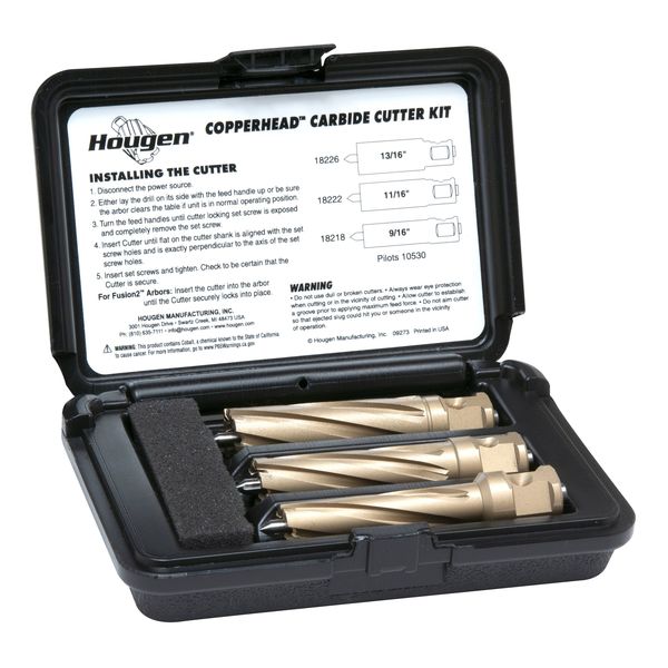 Hougen Copperhead Carbide Cutter Kit 9/16, 11/16, 13/16 in. 2 in. DOC 18981-2